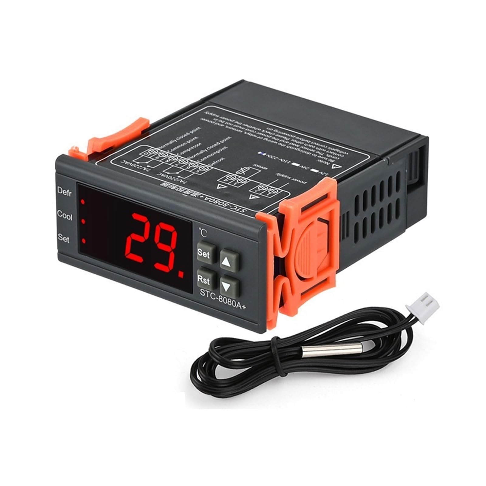 Temperature Controllers, STC-3080A+ LED Digital Thermostat Temperature Controller, Thermoregulator Relay Heating Cooling For Incubator AC NTC