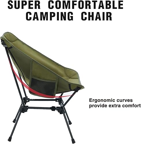 Miniatura 63 de MOON LENCE Silla de camping portátil para mochilero, silla plegable ultraligera de 4ª generación, sillas plegables compactas y ligeras