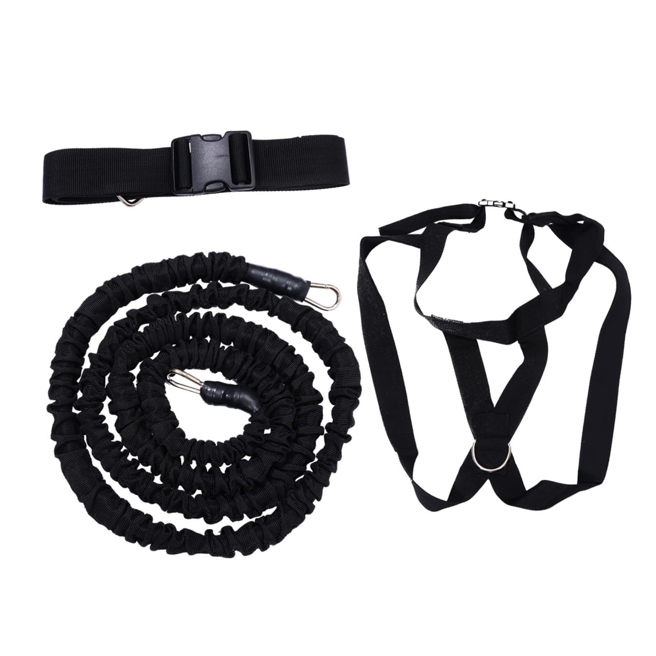 Gatuida Banda Elástica de Resistencia Cuerda de Tela Tejida Negra para Ejercicios de Yoga y Fitness Adecuado para Entrenamiento de Fuerza y Estiramientos en Casa