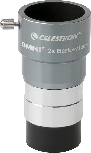 Celestron 93326 Omni Barlow Lens, Silver, 2 x 1.25 Inch