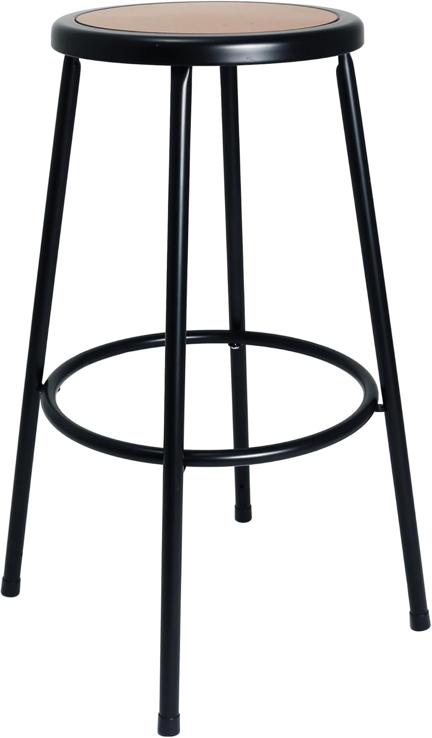 OEF Furnishings OEF6230-10-KD Premium Commercial-Grade All-Purpose Round Stool (30-inch Height, Black Frame, Masonite Wood Seat)