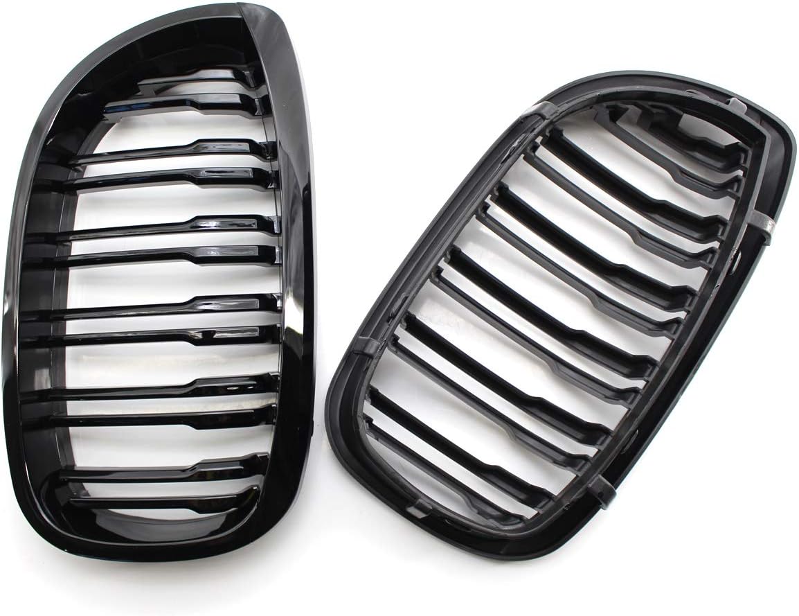 Double Bridge Front Kidney Grill Grilles,Glossy Black,for E46, 2 Door,03-06