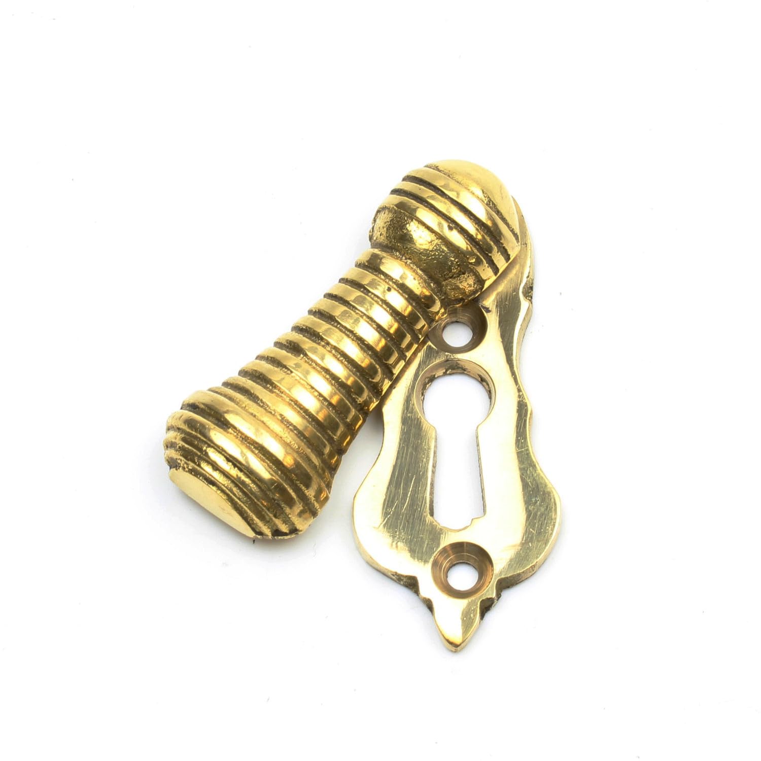 Oakcrafts - Beehive Escutcheon with Cover in Polished Brass