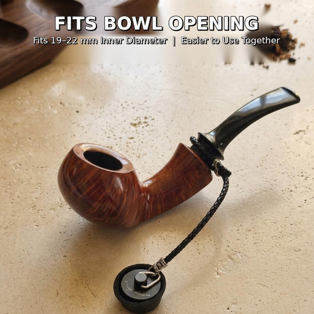 Ocean Space Handmade Leather Tobacco Pipe Cap 2 Packs – Secure Fit for Loose Ash & Pre-Packed Tobacco - Portable Outdoor Smoking Accessories for Men