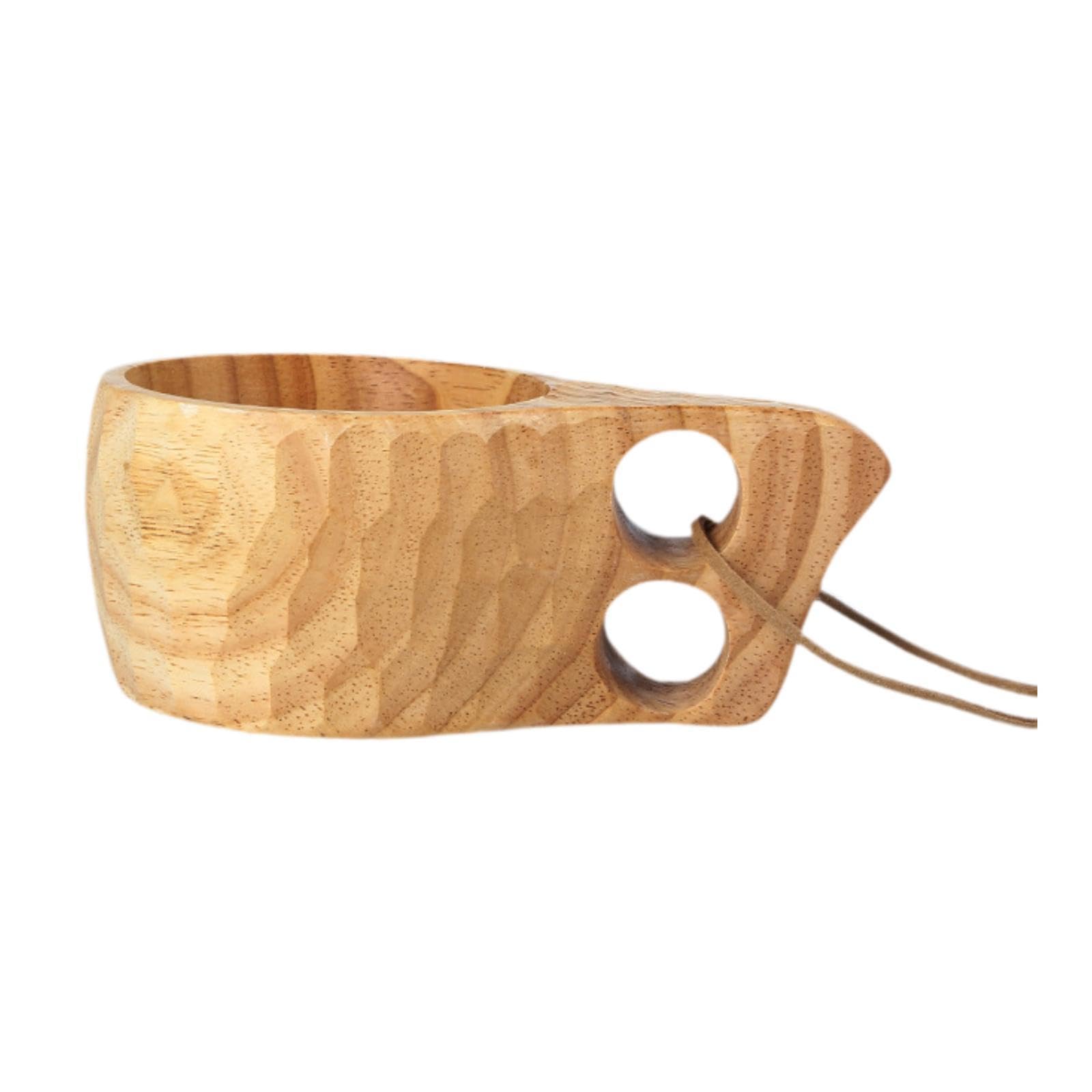 Tasse en bois naturelle à double trou pour camping et randonnée