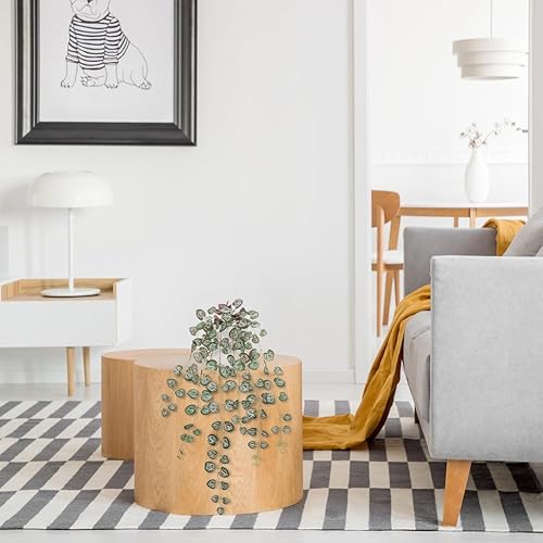 Miniatura 10 de Briful Plantas falsas en maceta de 20 pulgadas, cadena de plantas artificiales de corazón, rosa y blanco, Ceropegia Woodii plantas suculentas para