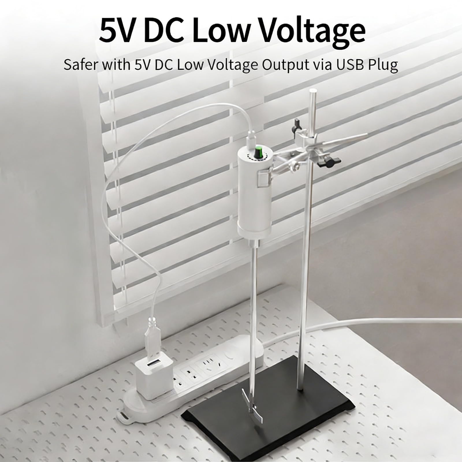 GZPKJ Mezclador Eléctrico De Laboratorio, Agitador Eléctrico De Varilla, Viscosidad 1000-2000 CPS, para Recipientes De H₂O De 500 Ml a 3 L, Control De Velocidad Continuo, para Experimentos Químicos