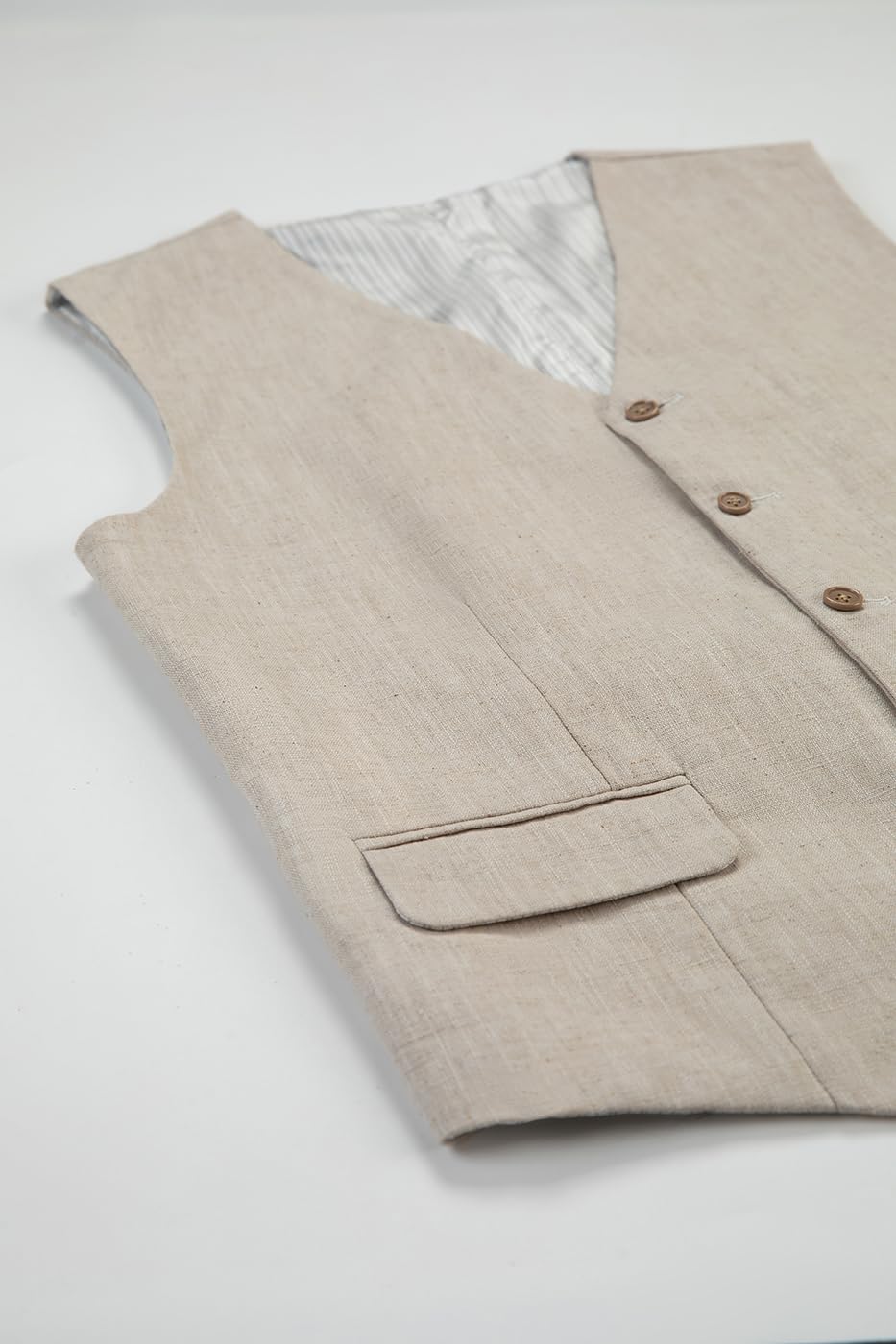 Chaleco de lino de verano para hombre, corte regular, traje clásico, chaleco para bodas y fiestas (beige, XXL), beige, XXL
