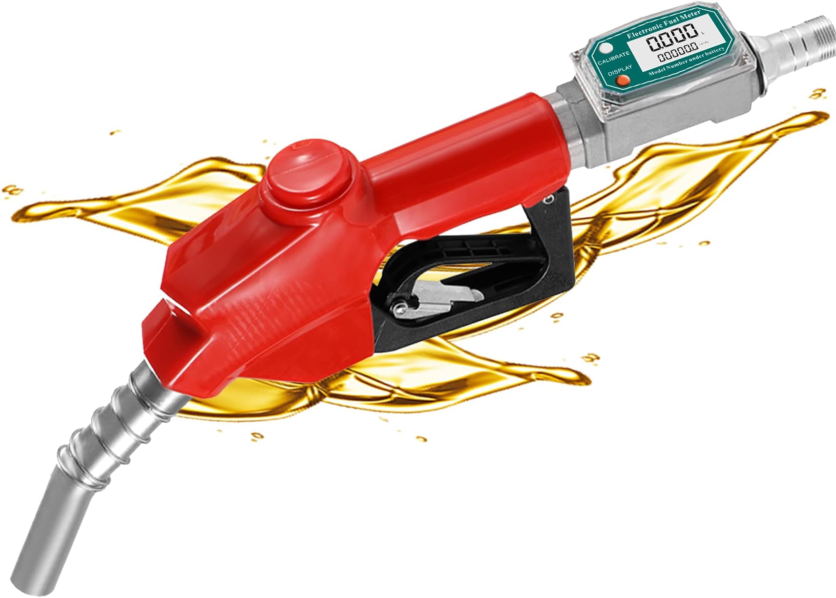 1inch NPT Automatic Fueling Nozzle Digital Fuel Meter Nozzle Auto Shut Off Diesel Kerosene Gasoline Fueling Nozzle with Flow Meter
