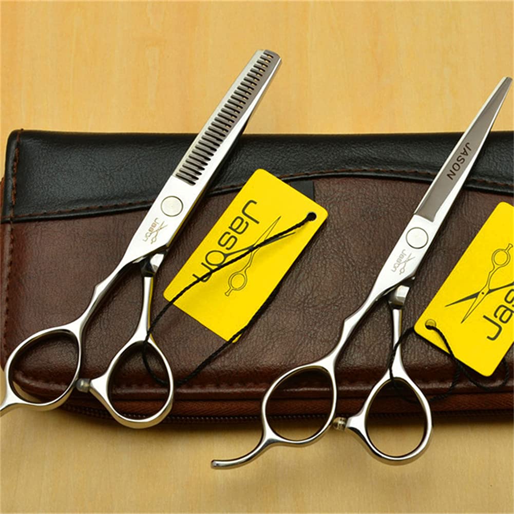 Ensemble De Ciseaux À Couper Les Cheveux Professionnels De Gauche, en Acier Inoxydable Ciseaux De Ciseaux Et Ciseaux D'amincissement, pour Coiffure, Salon, Maison, Lumière Et Nette,6.0 inch