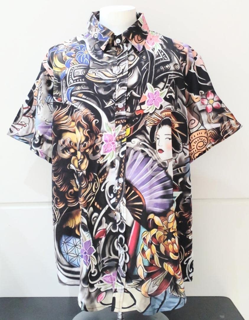 Amazon.co.jp: XXXLサイズ和柄 シャツ 柄シャツ 妖怪 和風