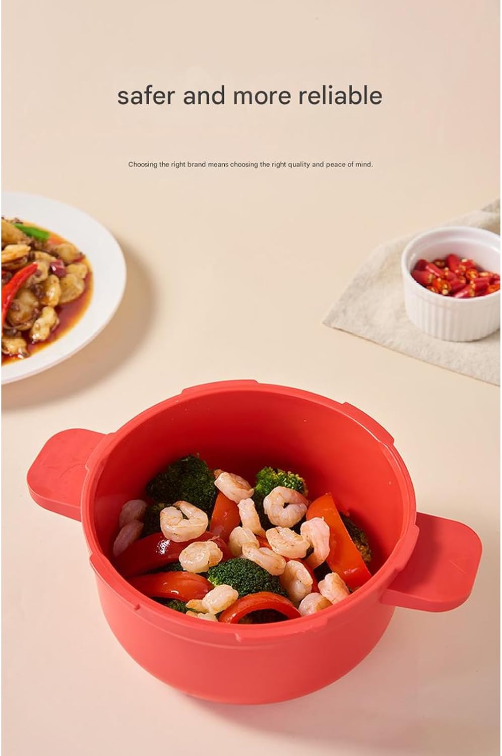 Microwave Safe Pressure Cooker with Handle Fast Steaming Function for Meal Preparation Kitchen Essential Heat Handle Kitchenware