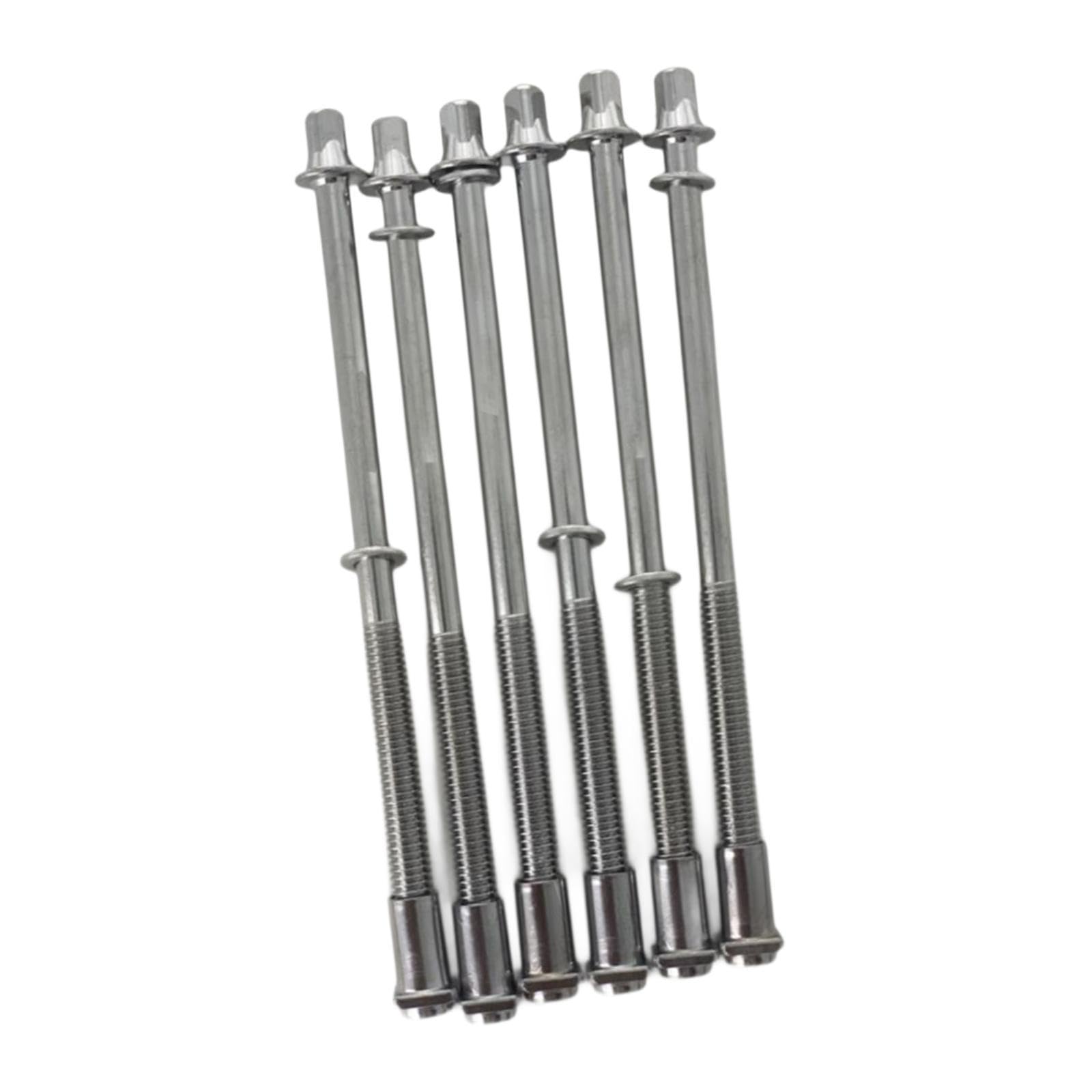 ATORSE™ 6x Tension Rods Screw with Lug Nuts for Snare Drum Musical Instruments Parts 6mmx100mm-image-3