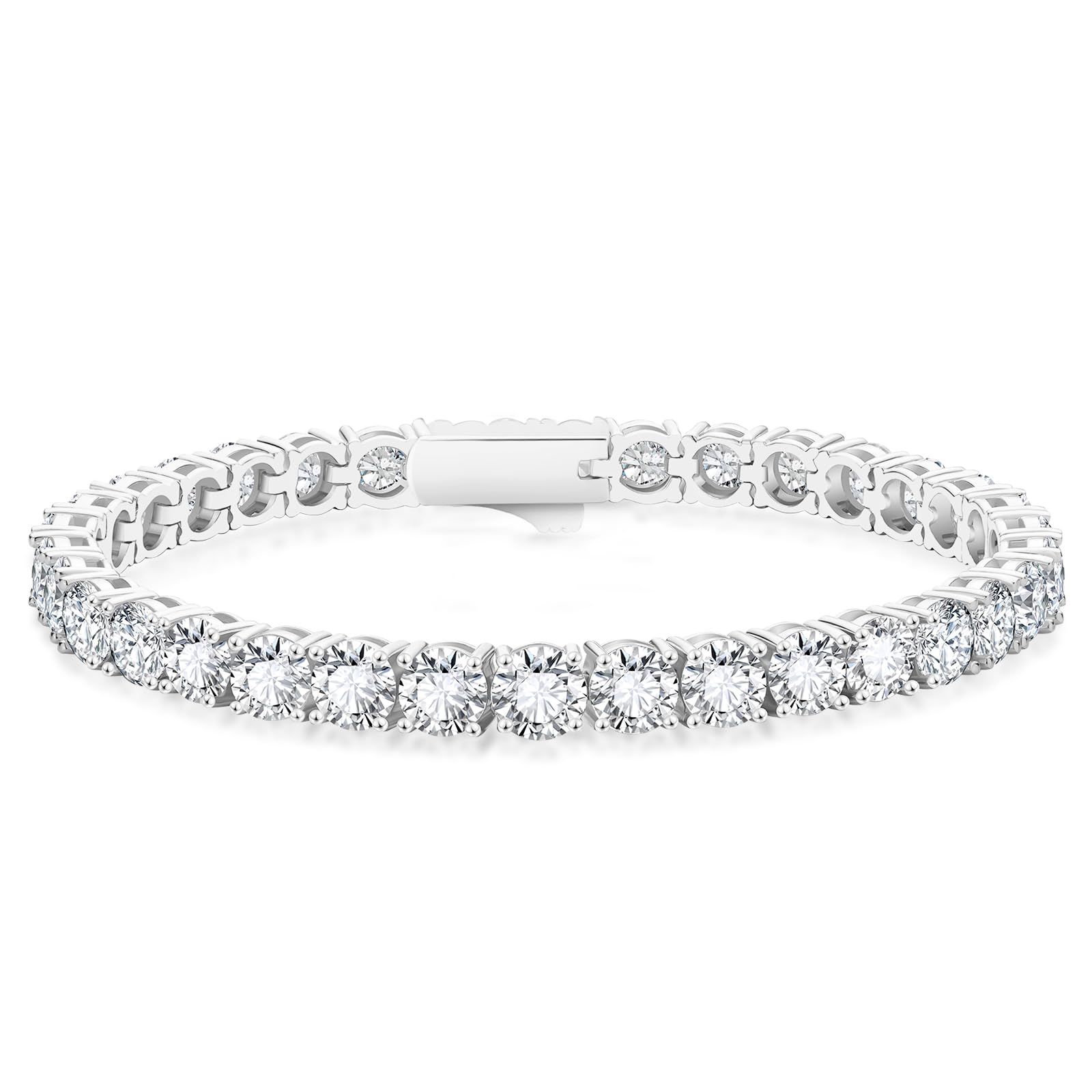KRKC&amp;CO Tennis Bracelets for Women, Birthday Wedding Gift for Her, 3/4/5mm, 14k Gold/White Bracelet, Iced Out 5A Cubic Zirconia Stones, Bridal Wedding Jewelry for Wife Mom