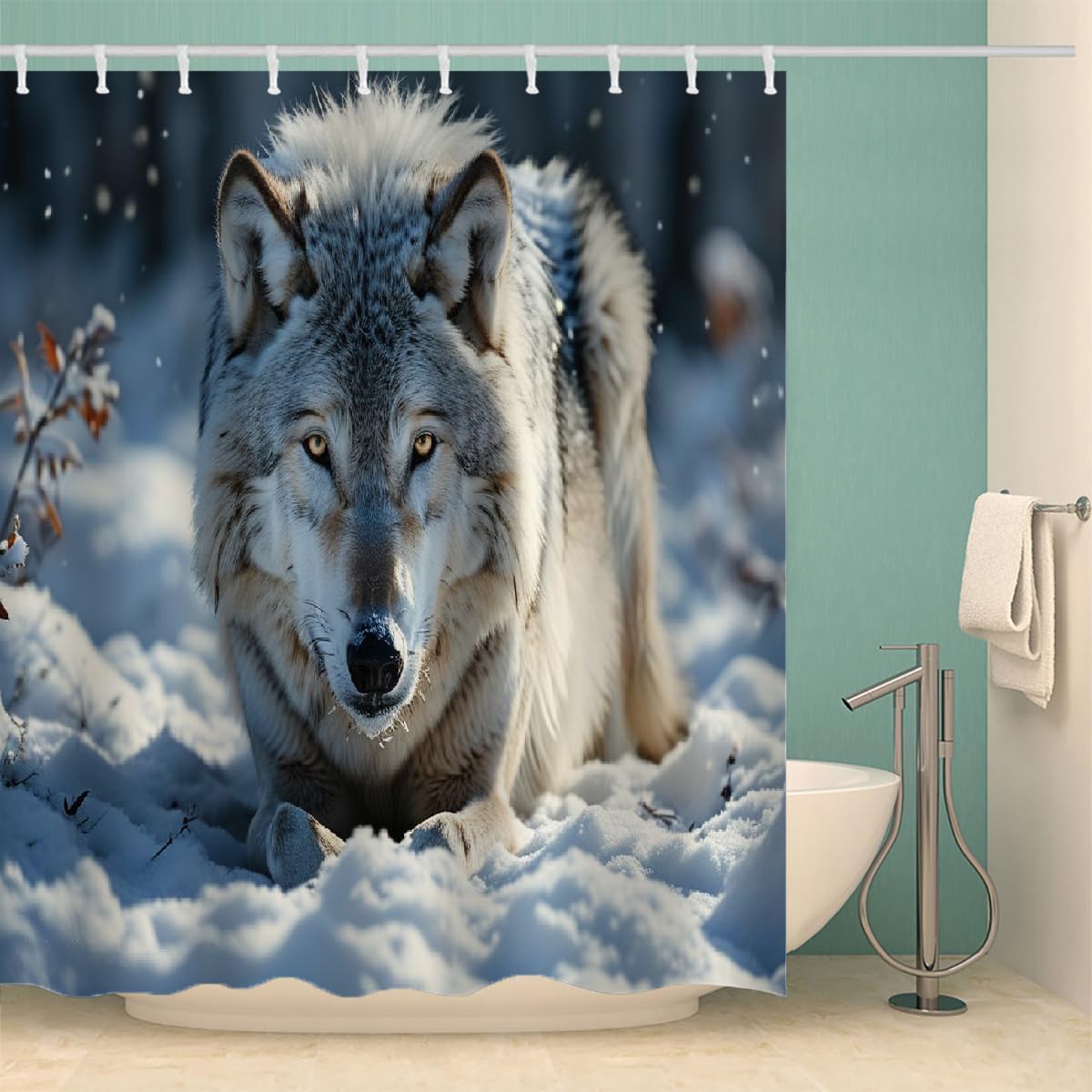 Rideau de douche 240x200 anti moisissure tissu imperméable pour baignoire