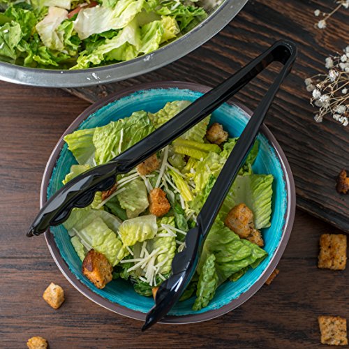 Carlisle Foodservice Products 470903 Carly Salad Tong, 9" Utility Tong, Black, 12 Pack #TOP4