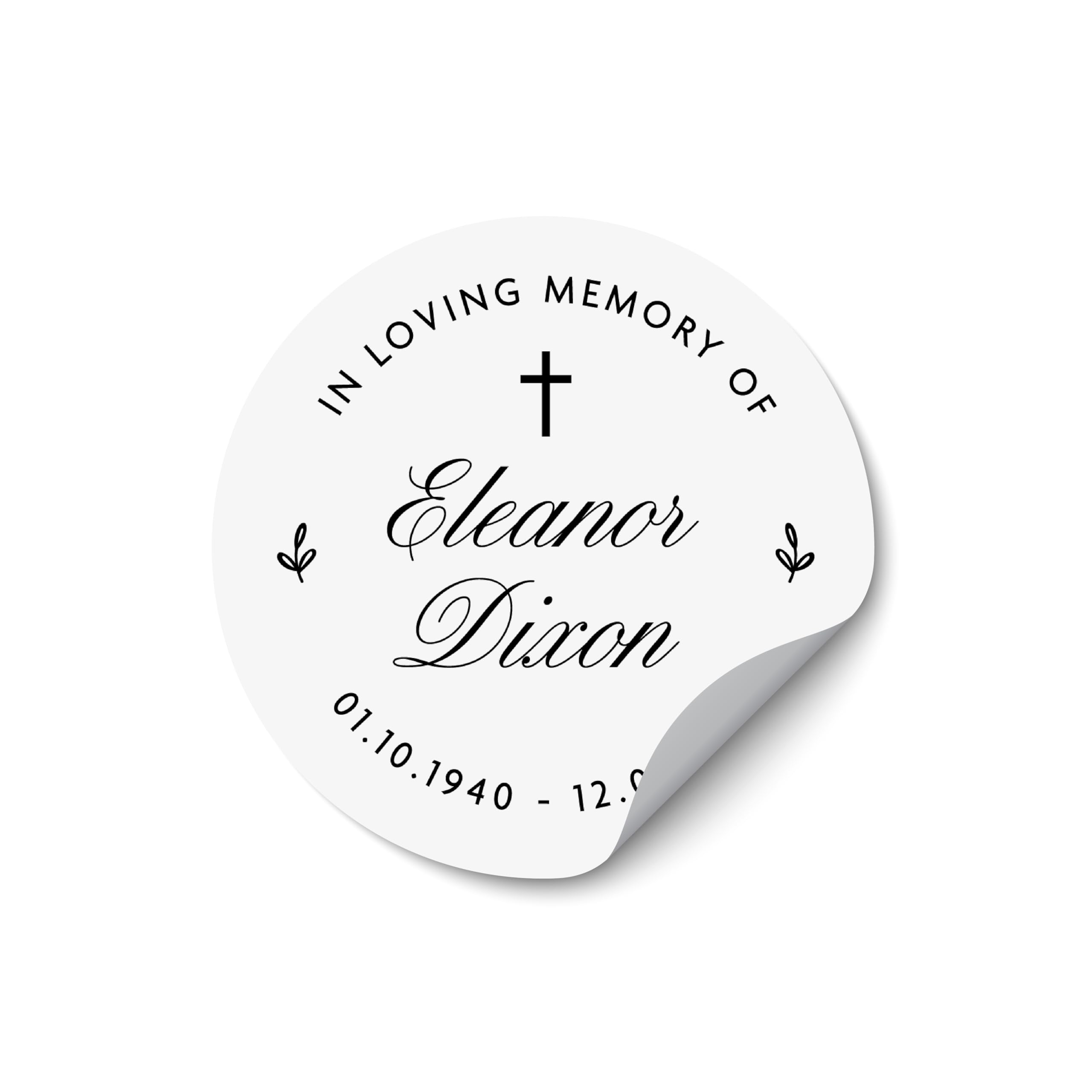 Funeral Thank You Envelope Stickers, Celebration of Life Party Favour Stickers, Sympathy Gift Bag Sticker Labels - FU08
