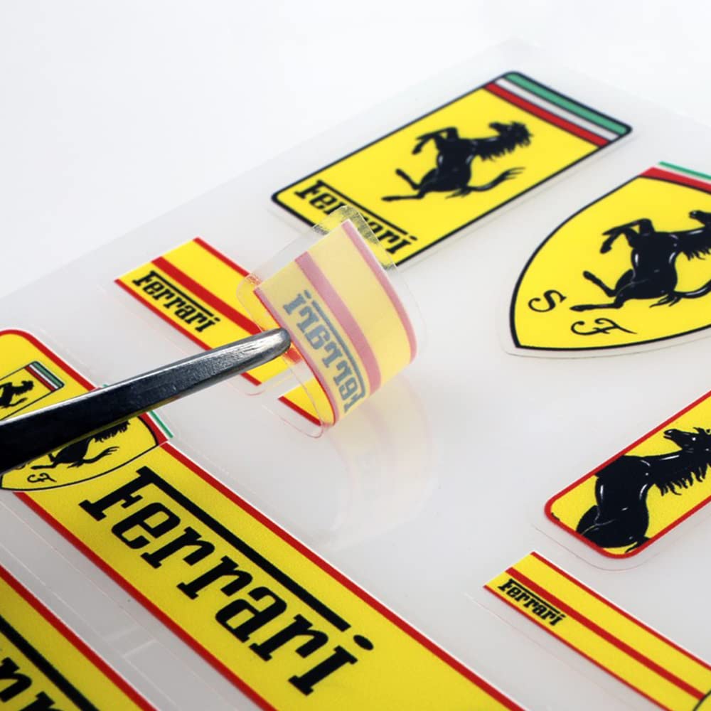 Autocollant Logo Ferrari 3D Métal – Badge Arrière Pour Roma, Portofino, F8, SF90…