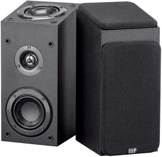 Monoprice 133833 Premium Immersive Satellite Speakers - Black (Pair) with 3Inch Woofer, 3/4Inch Aluminum Dome & 100 Watt Input Power