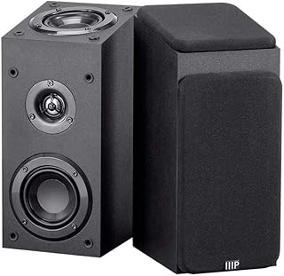 Monoprice 133833 Premium Immersive Satellite Speakers - Black (Pair) with 3Inch Woofer