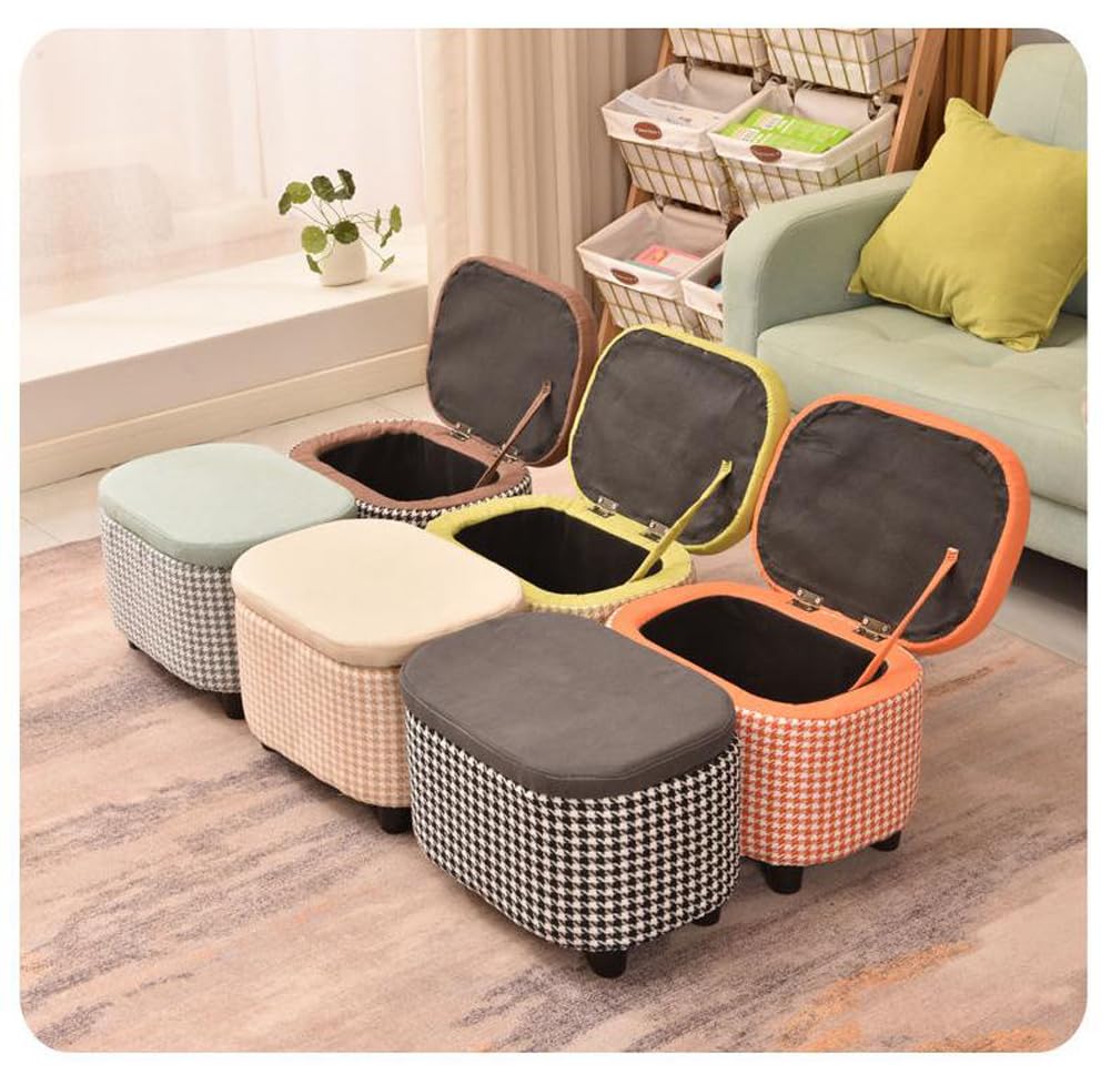 Pouf avec espace de rangement rembourré : tabouret à langer fonctionnel