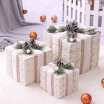 Amazon.co.jp: ギフトボックス LEDライト付き クリスマス飾り