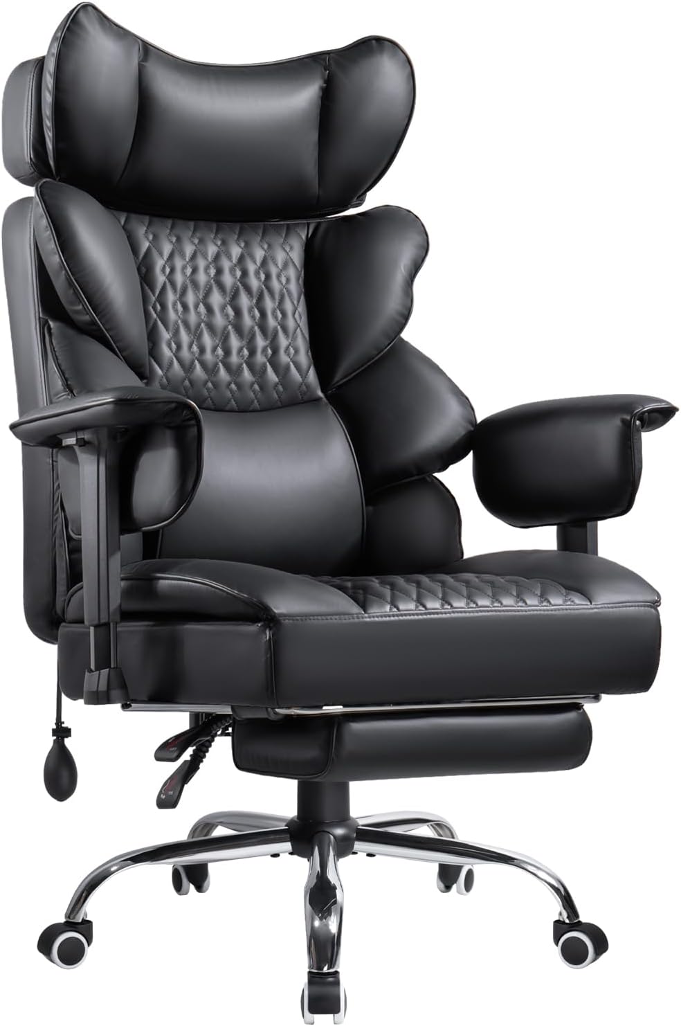 OFIKA Big and Tall Office Chair 600LBS, High Back Executive Desk Chair with Footrest,135°Recline,Executive Ergonomic Office Chair with Air Cushion Lumbar Support and with Adjustable Lift Armrest