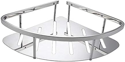 رف زاوية طبقة واحدة للحمام من الستانلس ستيل نوع 304، فضي