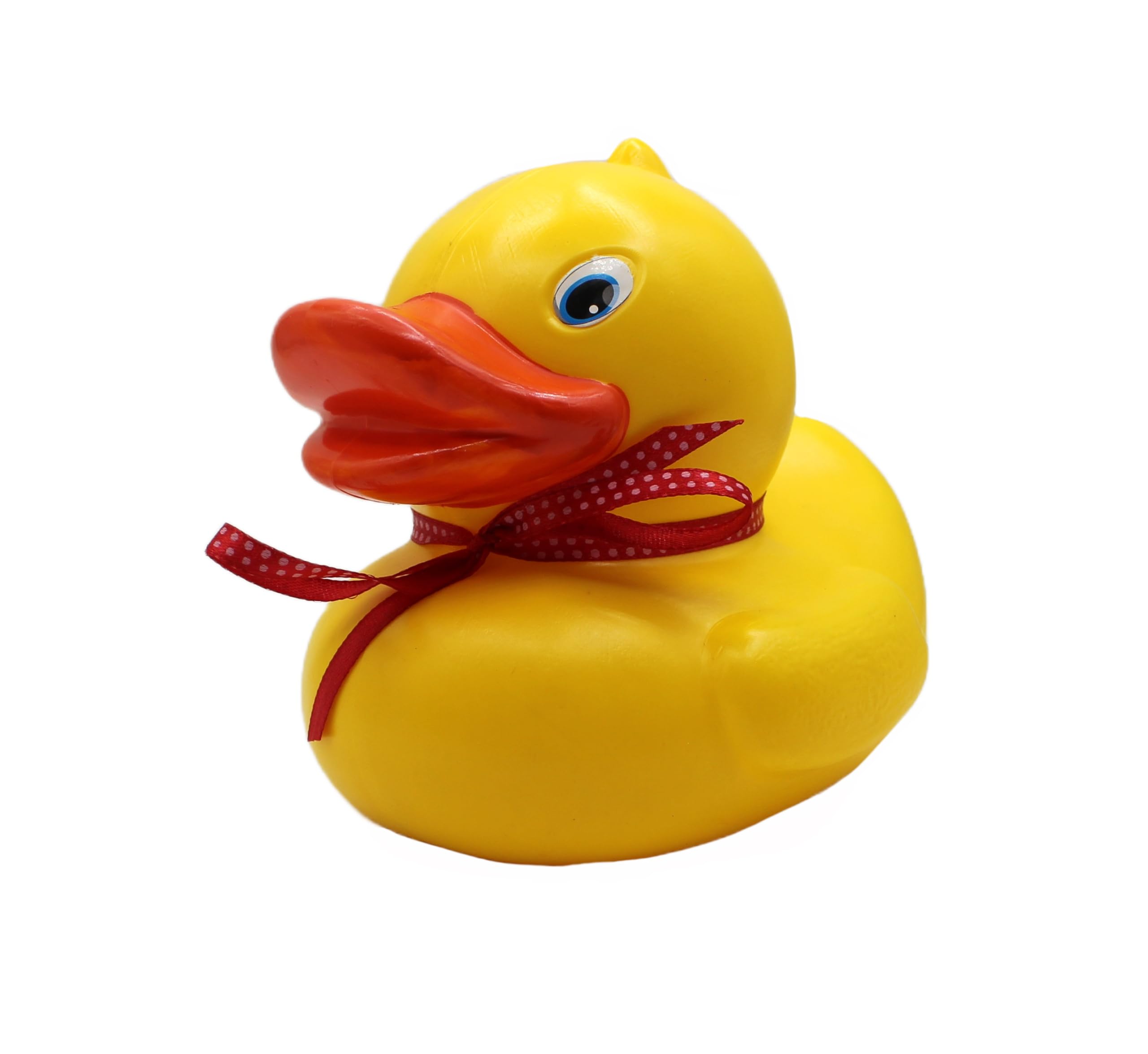 Cute Duck Shaped Piggy Bank Toy for Kids & Toddlers (Boys & Girls) Ages 3+ with Red Ribbon – Coin Bank with Lock & 2 Keys | Realistic Money Bank | Great Gift Toy & Home Decor (Yellow)