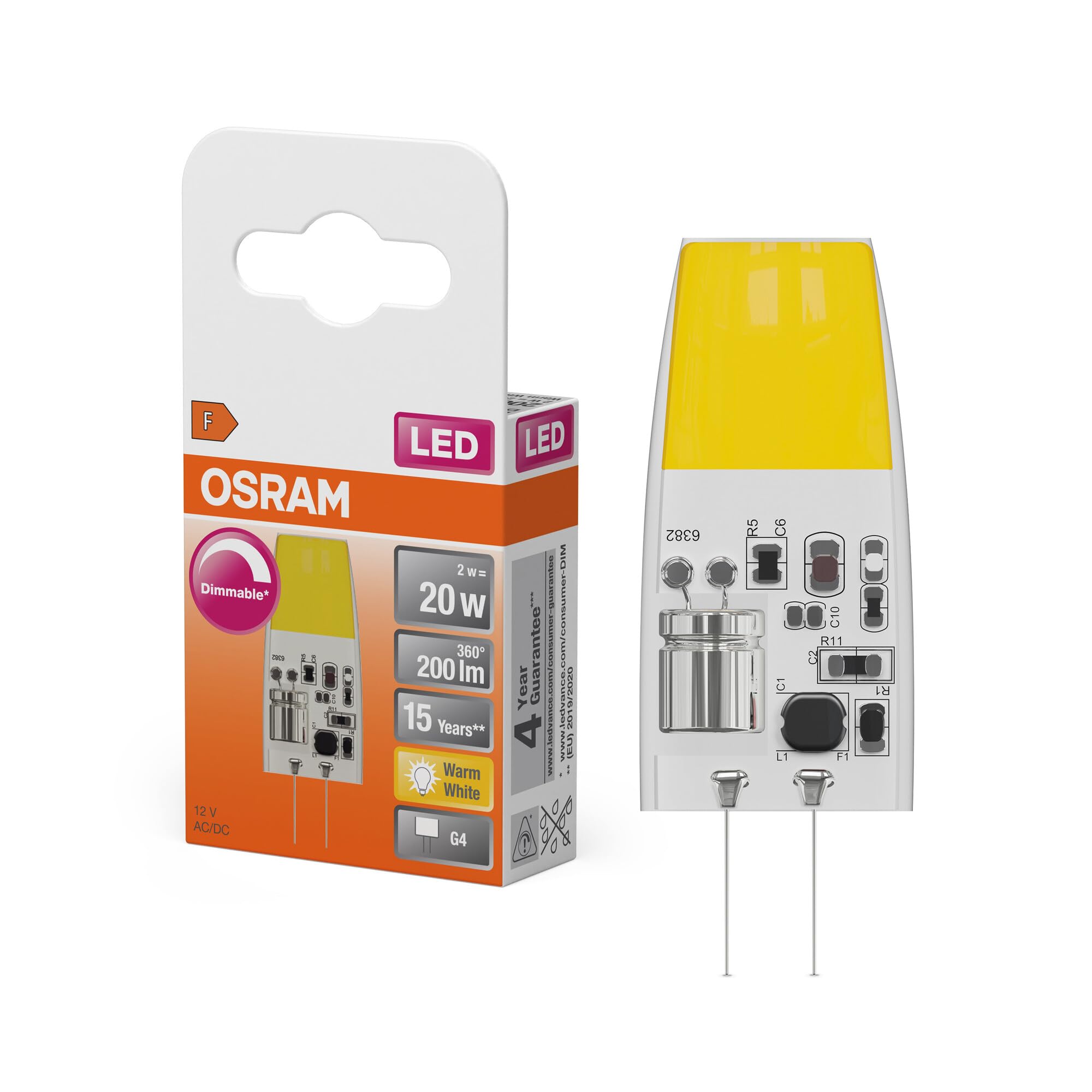 OSRAM LED PIN Micro 20 260° blanco cálido 2700 K 2 W 200 lm