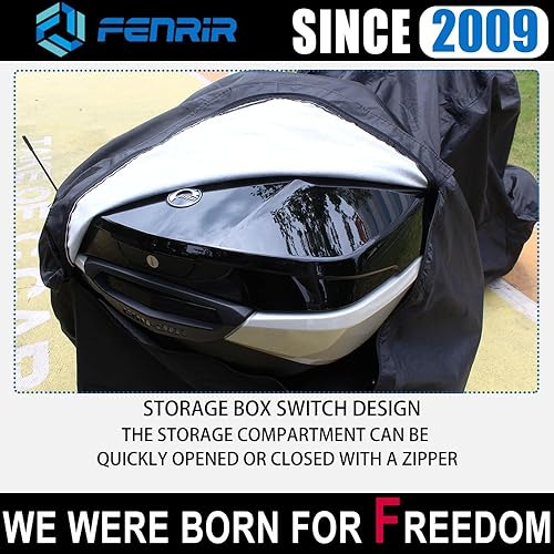 Miniatura 5 de Fenrir Funda para motocicleta de tres ruedas, protección para todas las estaciones, impermeable, con orificio de antena de almacenamiento al aire