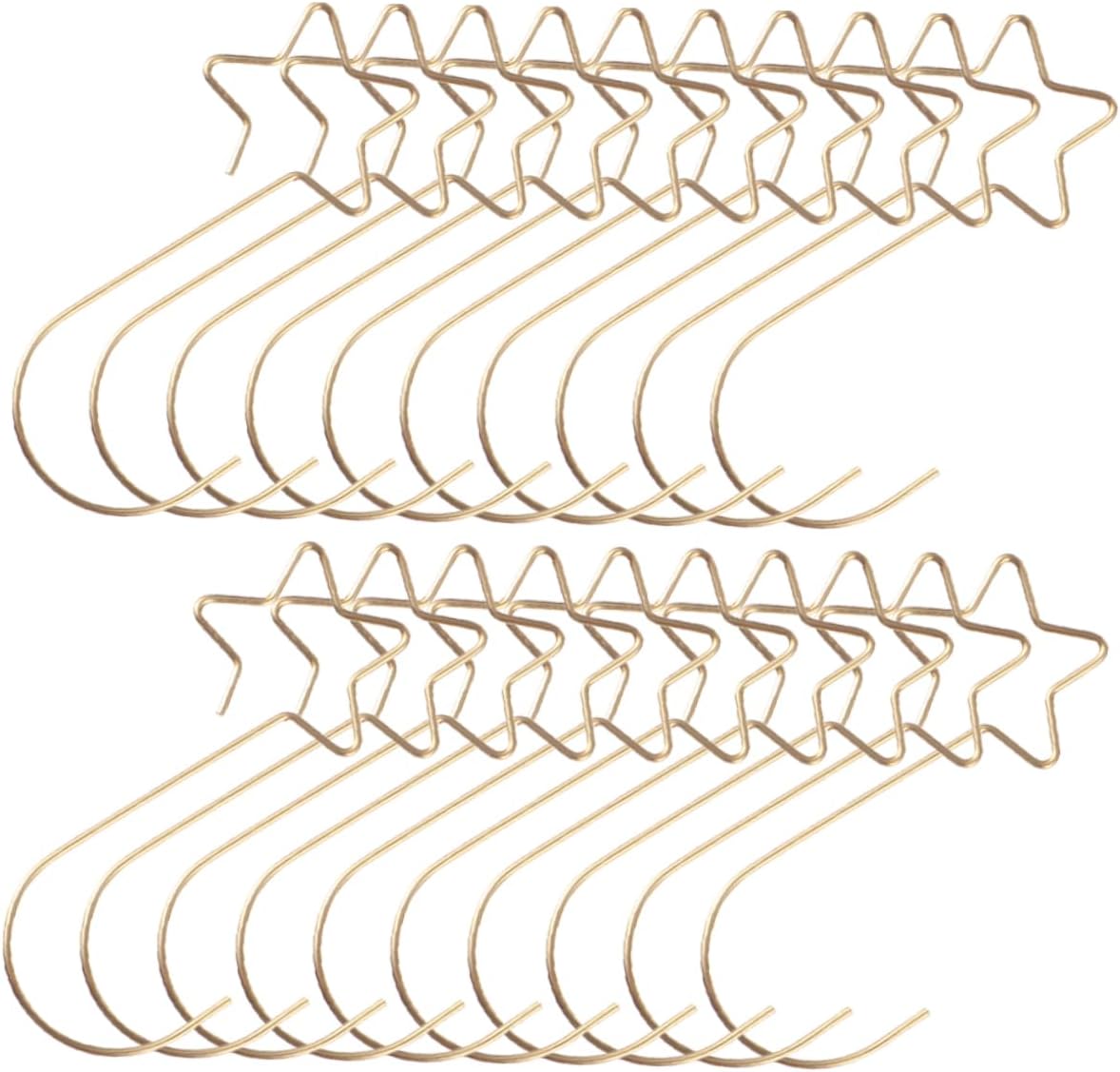 Cabilock 100pcs Christmas Ornament Hanger Hooks Star Shaped Xmas Tree Baubles Hanging Hooks for Easy Decoration and Daily Use of Christmas Accessories