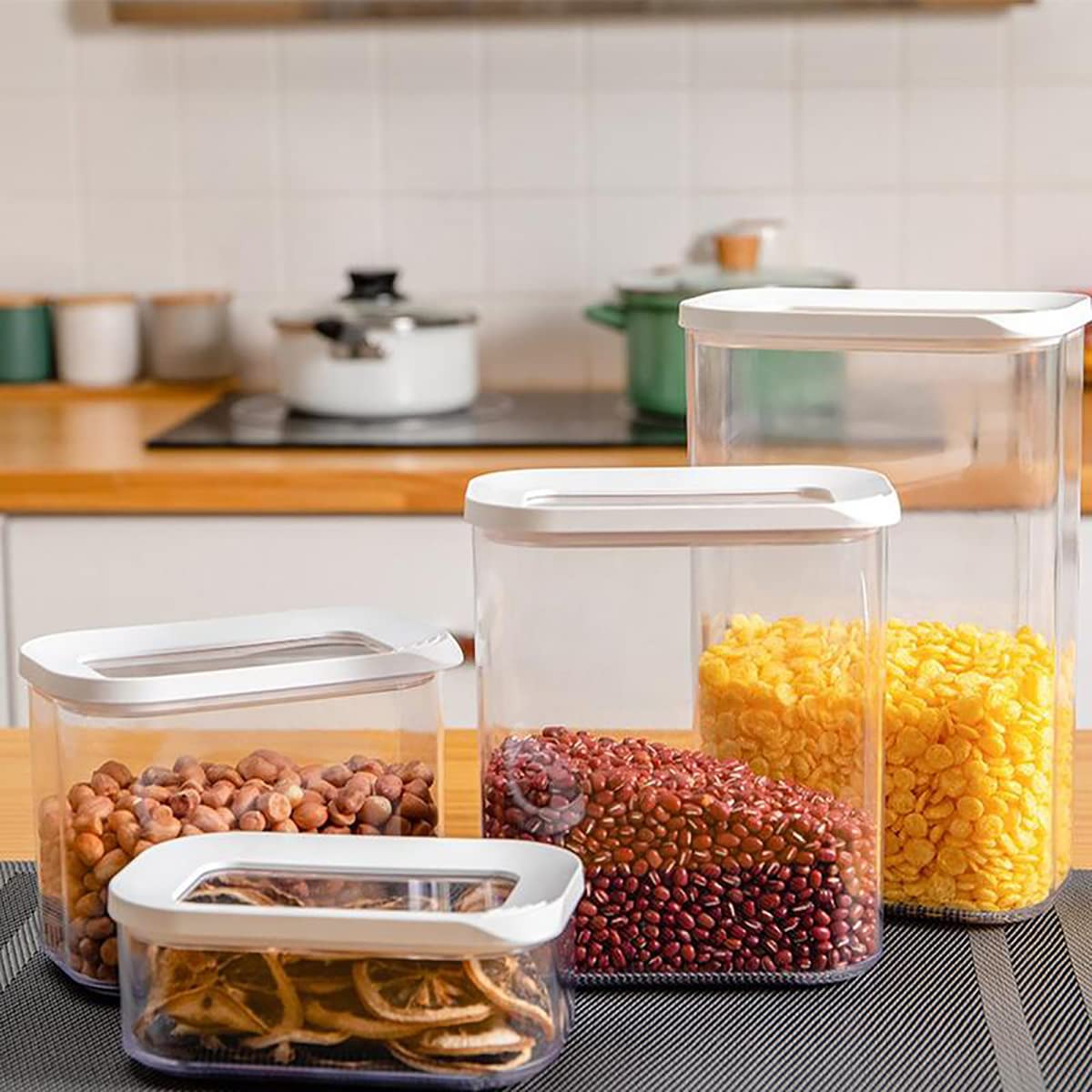 pepplo Frischhaltedosen luftdicht mit Deckel, stapelbare Behälter für Müsli, Nudeln, Backzubehör, Küche, Speisekammer, Organisation, Vorratsdosen mit Deckel, 1500 ml, 2 Stück