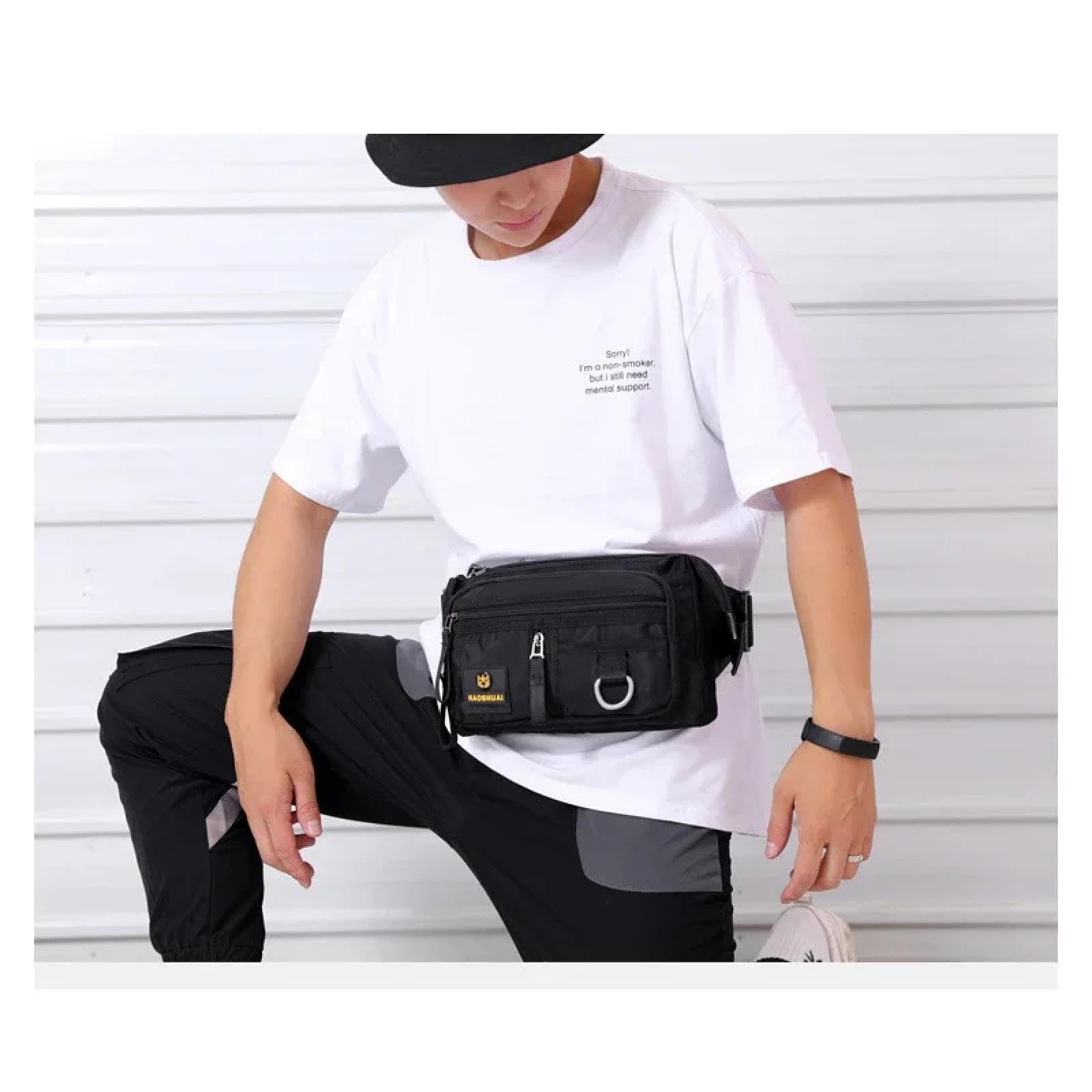 Riñonera Bolsa De Pecho con Cremallera Nylon Hombre Riñonera Bolsos De Cinturón Bandolera Mujer Riñonera Riñoneras Hombre