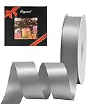 LIUYAXI Silver Double Face Satin Ribbon 1 X 50 Yards, Ribbons Perfect for Crafts, Gift Wrapping, Bow Making and More