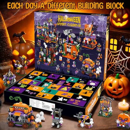 31pcs Halloween Building Block Set, Boo Basket Stuffers for Kids | 6 in 1 Large Spooky Mini Building Sets, Ghosts, Pumpkins, Halloween Party Favor Boo Gifts for Adult Teens - image 4