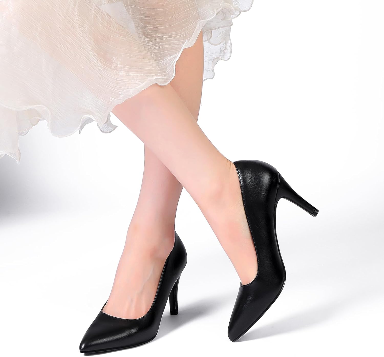 Women's Closed Toe Heels Dress Pointed Toe Pump Shoes - Image 2