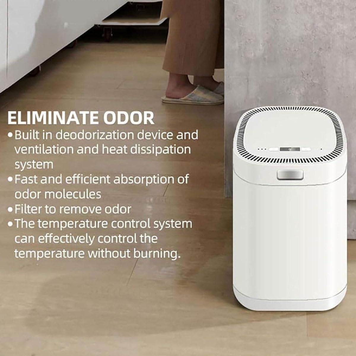 Cubo de compostaje eléctrico, compostador de cocina de 2,5 L con filtro de carbón activado, reciclador automático de residuos de alimentos para compostaje doméstico