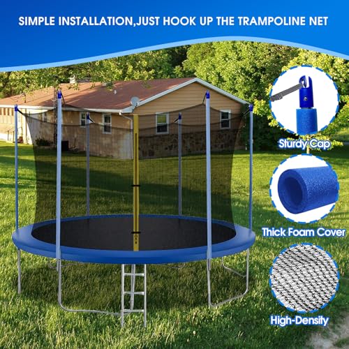 image for MSSVIGING 14 FT Trampoline Replacement Net with Poles, Trampoline Net 
