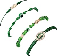 BOVEMEE Pink Evil Eye 7 Knot Lucky Bracelet - Mexican Red Braided Nylon Rope San Judas Virgin Mary Amulet for Women Men