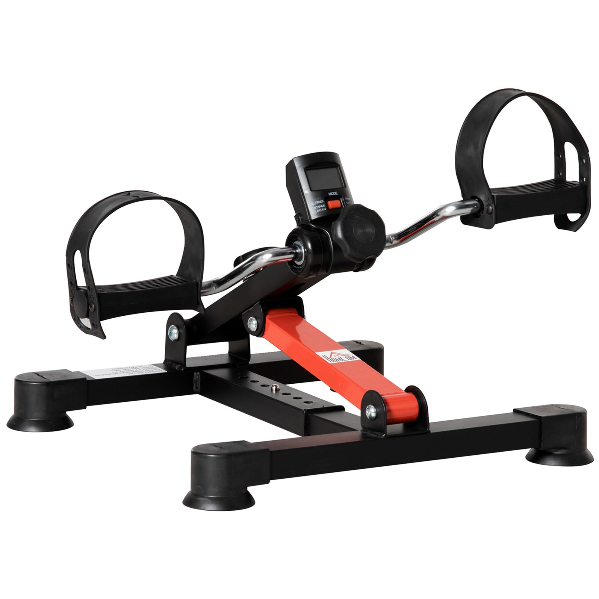 HOMCOM Pédalier d'appartement mini vélo d'appartement résistance ajustable écran LCD hauteur et largeur ajustables bras jambes entraîner en acier noir