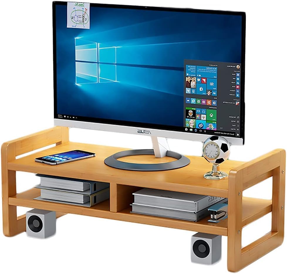 Amazon.com: Catekro Monitor Stand Riser, 2 Tiers Wood Monitor Riser ...