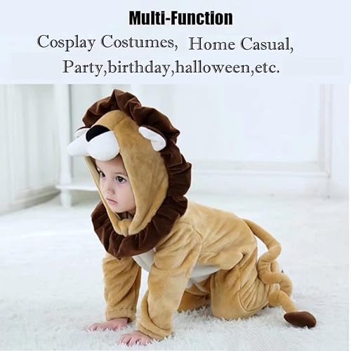 Miniatura 6 de QIAONIUNIU Disfraz de león para bebé para Halloween, mameluco para niños pequeños, rómper para cosplay, de 12 a 18 meses