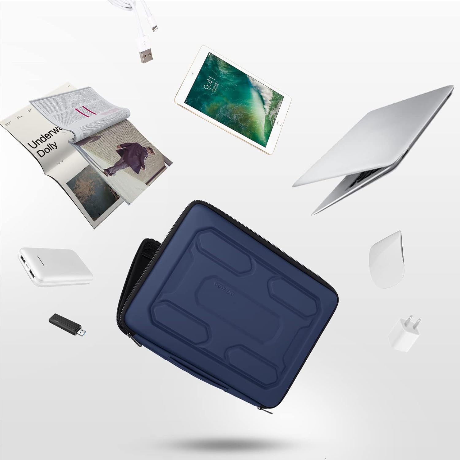 DOMISO Laptop Hard Case 15-16 inch Waterproof Shockproof Hard Shell Laptop Sleeve with Handle & Storage Pocket, Compatible with MacBook, HP, Dell, Dark Blue - Image 5