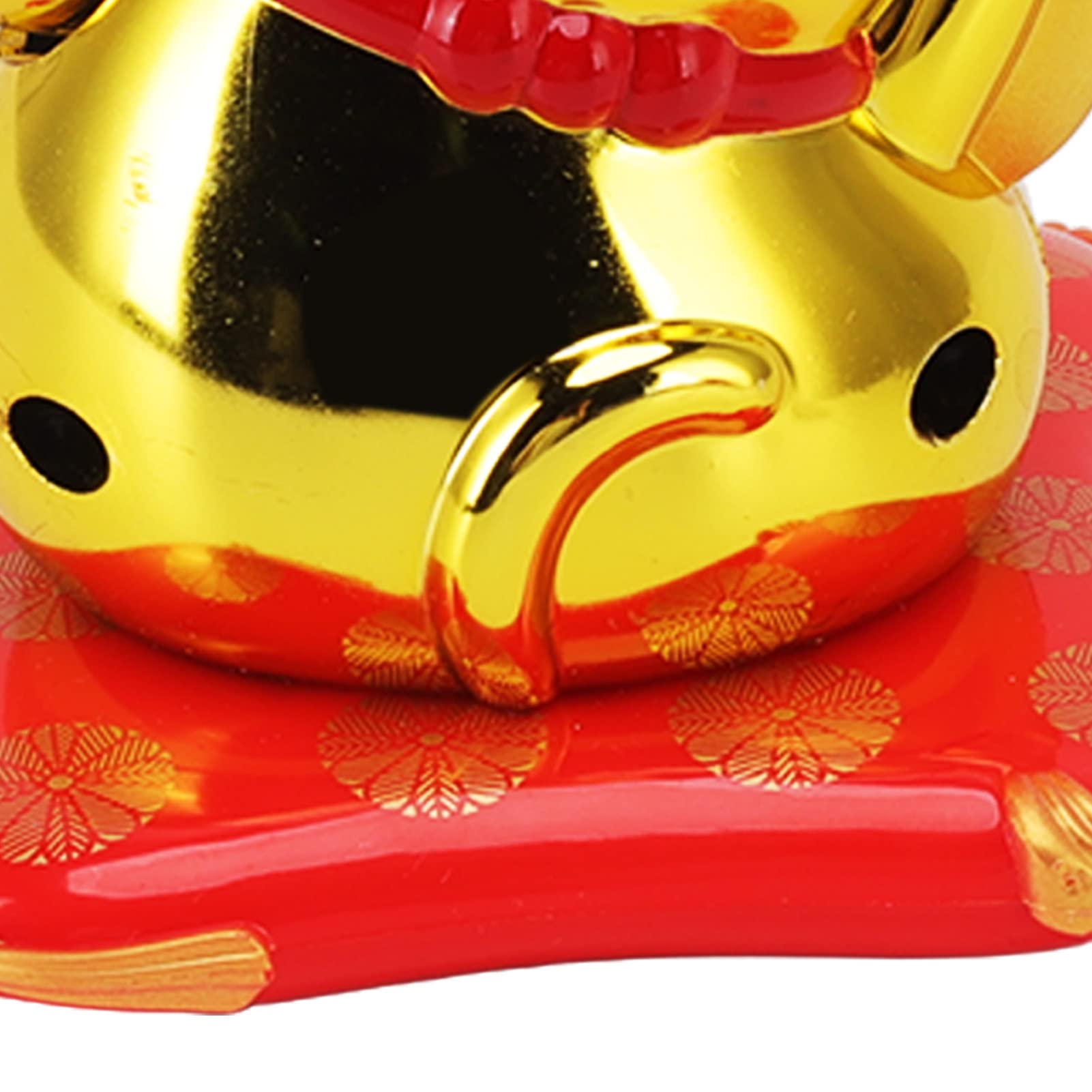 Solar Powered Lucky Waving Cat, Chiński Wealth Lucky Cat Waving Arm Solar Fortune Cat Statue, Beckoning Waving Arm Fortune Lucky Cat for Decorating Front Desk Car Business Opening (Złota Torba Błogosławieństwa)