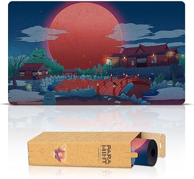 Blood Moon Shinto Anime Stitched - MTG Playmat - Compatible with Magic the Gathering Playmat - Play MTG, YuGiOh, TCG - Original Play Mat Art Designs & Accessories