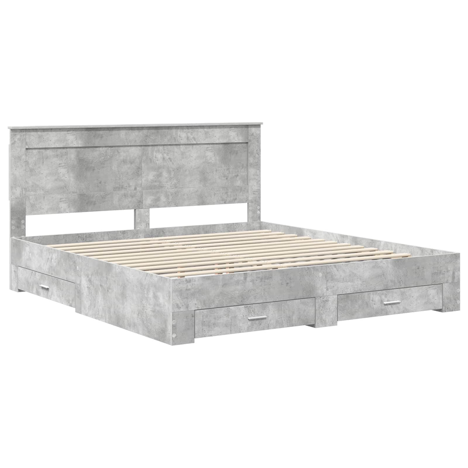 vidaXL Estructura de Cama con cajón con cabecera Madera contrachapada, Diseño de Dormitorio Moderno, soluciones de Almacenamiento, Cama Elegante, área de Descanso útil, Muebles con Estilo