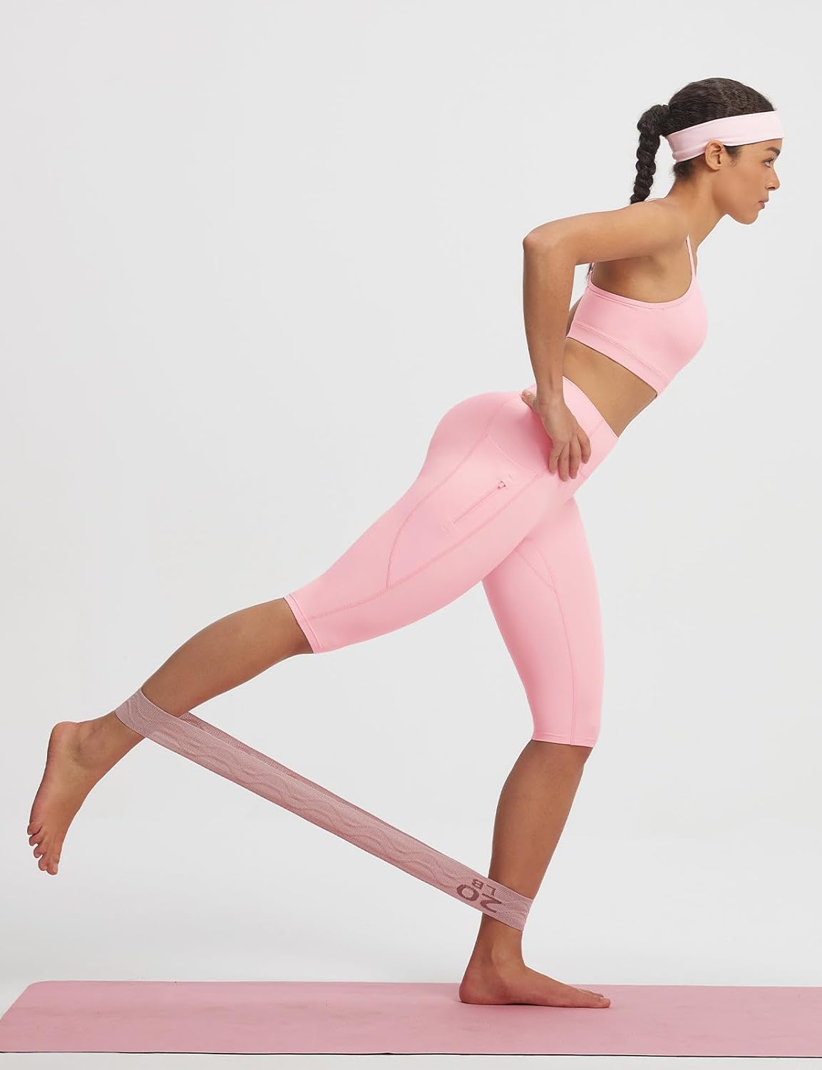 baleaf Womens Knee Length Capri Leggings with 3 Pockets Yoga Capri Pants High Waisted Summer Casual Wokrout - Image 7