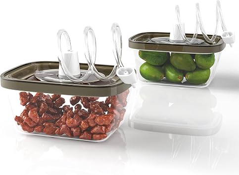 Vakumar 80Kpa Food Vacuum Sealer Machine with Double Pump, Dry,/Moist, Pulse Mode - 2PCS Vacuum Seal Food Storage Containers Vacuum Sealer containers Fresh Save & Keep the Flavor