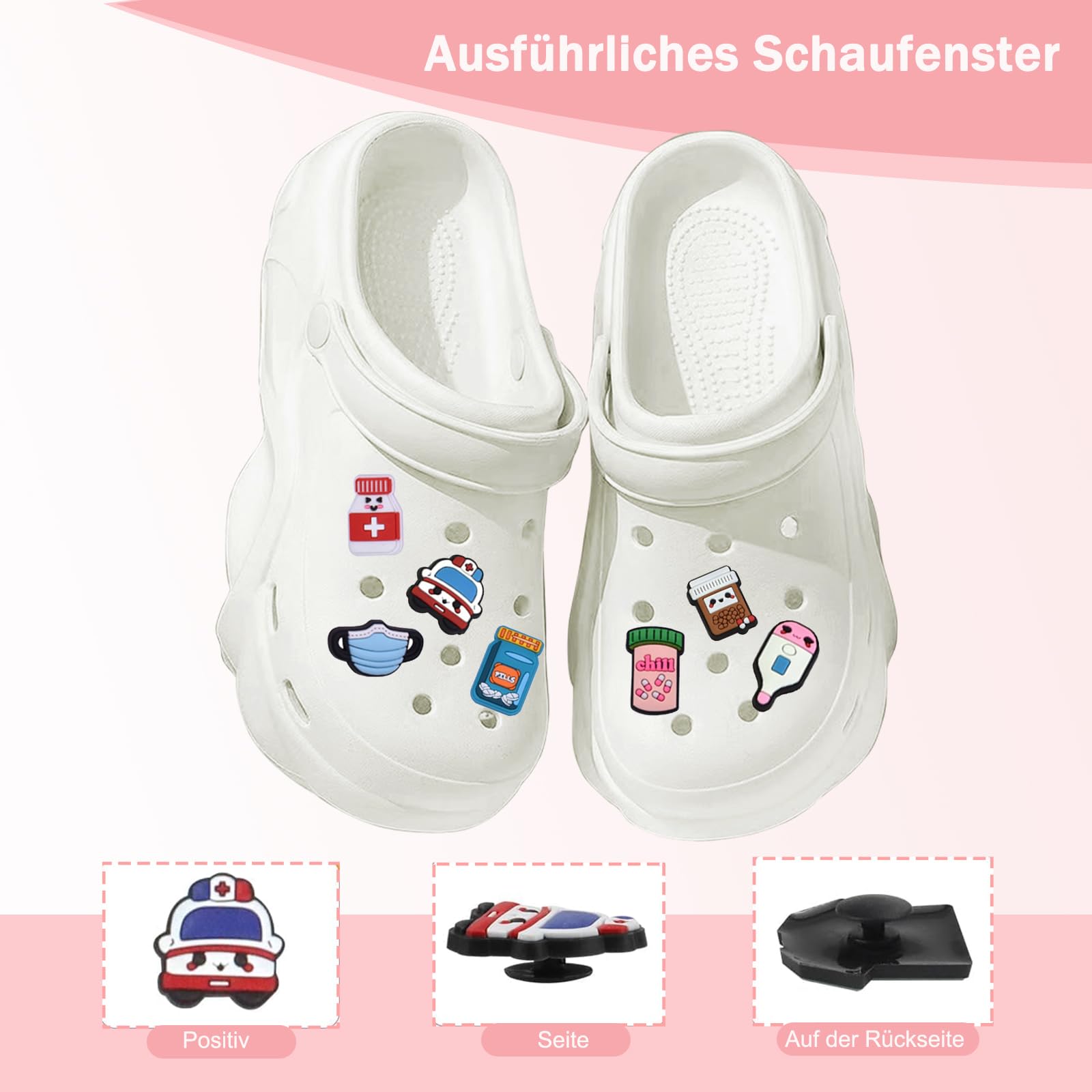 Wtyki do butów dla pielęgniarki, 40 sztuk, przypinki Crocs, ozdoba do butów dla dzieci, ozdoba do butów, ozdoba butów, PVC